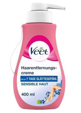 Veet Haarentfernungscreme, 400 ml - Langanhaltende Glätte und Pflege fér Ihre Haut