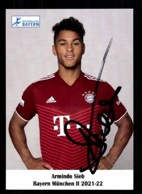 Armindo Sieb Autogrammkarte Bayern München Amateure 2021-22 Original Signiert