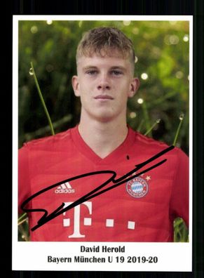 David Herold Autogrammkarte Bayern München U 19 2019-20 Original Signiert