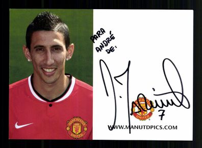 Angel di Maria Manchester United Autogrammkarte Original Signiert + A 236839