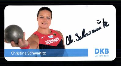 Christina Schwanitz Autogrammkarte Original Signiert Leichtathletik + G 42756