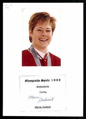 Marcia Gudereit Curling Olympiasiegerin 1998 Autogrammkarte Original + G 42644