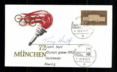 John Tony Hurt Neuseeland Olympiasiegerin 1972 Rudern Original Sign + G 42769