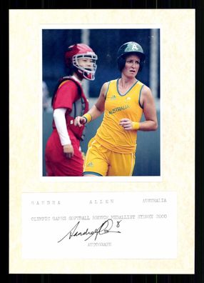 Sandra Allen Australien 2. Olympia 2004 Softball Original Signiert + G 42793