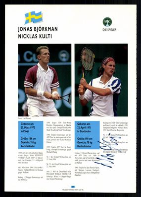 Nicklas Kulti Schwedischer Tennisspieler Original Signiert Tennis + G 42657