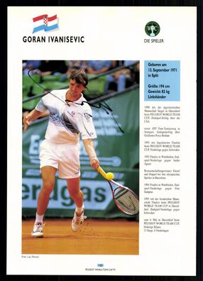 Goran Ivanisevic Wimbeldonsieger 2001 Original Signiert Tennis + G 42661