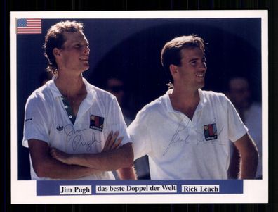 Jim Pugh und Ricky Leach Tennis Doppelspieler Original Signiert + G 42851