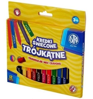 Astra Dreieck Wachsmalstifte, 12 Farben Set