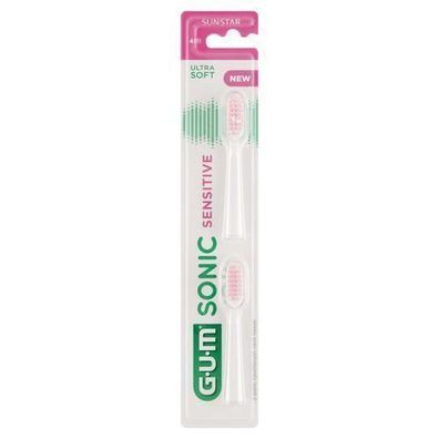 Sunstar GUM Sonic Sensitive, Ersatzköpfe Weiß, 2 Stk