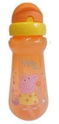 Peppa Pig Kinder-Trinkflasche mit Strohhalm, 310 ml, Orange