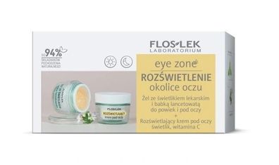 Flos-Lek Set Eye Zone Illumination Augentrost Gel, Wegerich 10g + Augentrost und Vita