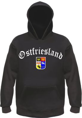 Ostfriesland Kapuzensweatshirt mit Wappen - Hoodie Kapuzenpullover