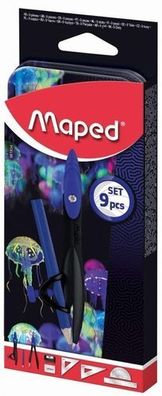 Maped Geometrieset Deepsea, 9-teiliges Set