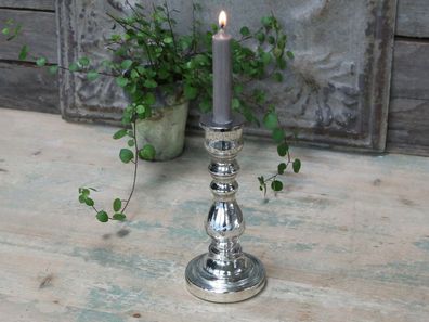 Chic Antique Kerzenständer Leuchter mit Schliff H23 f. Stabkerzen Silber 71264-12