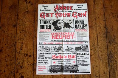 Theater Cottbus Plakat Spielzeit 1979/80 Antik Vintage Alt Annie Get your gun 57x40cm