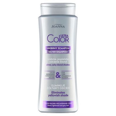 Joanna Ultra Farbe Silbershampoo für blondes Haar, 400ml - Strahlender Glanz & Pflege