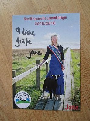 Nordfriesische Lammkönigin 2015/2016 Jane Petersen - handsigniertes Autogramm!!!