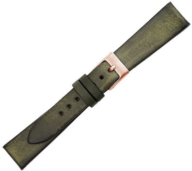 Minott Uhrenarmband Kalbsleder Handveredelt Vintage glatt flach > grün