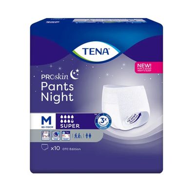 4x TENA ProSkin Pants Night Super Inkontinenzpants Gr. M | Packung (10 Stück)