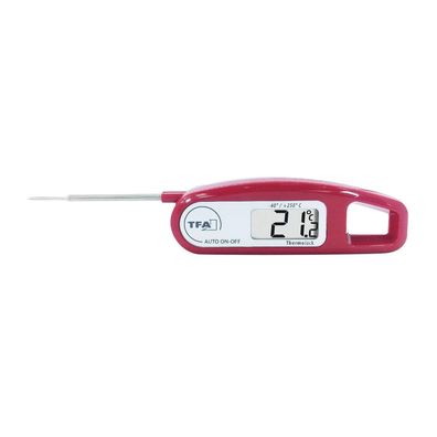 TFA Dostmann Wetterinstrumente TFA Klapp-Einstichthermometer (rot)