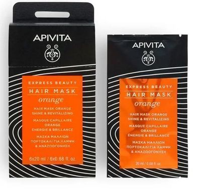 Apivita Express Beauty, Glanzverleihende Orange Haarmaske, 20 ml