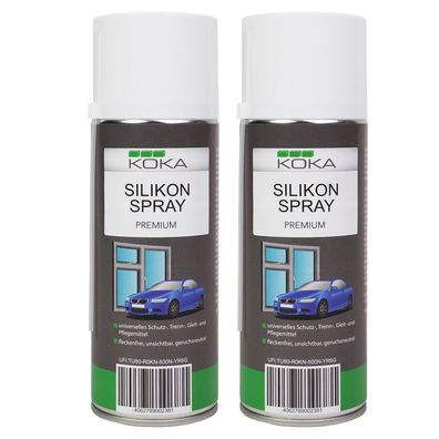 KOKA 2x SilikonSpray 400ml Gleitmittel Trennmittel Schmiermittel GummiPflege