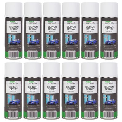 KOKA 12x SilikonSpray 400ml Gleitmittel Trennmittel Schmiermittel GummiPflege