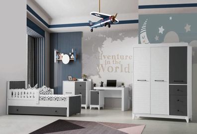 Modern Kinderzimmer Set Besteht Aus Bett Schrank Kommode Tisch 4Tlg