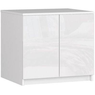 Schrankaufsatz für Kleiderschrank AKORD S60 Weiß 60 cm Front Weiß Glanz 60x55x51 cm