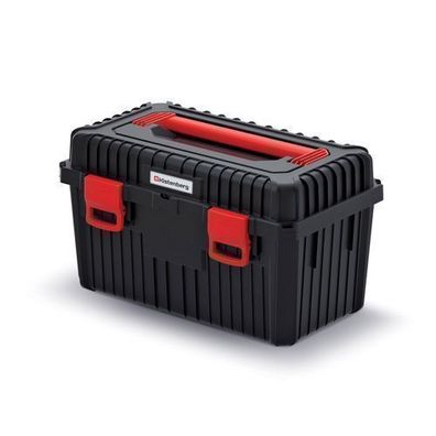 Werkzeugkoffer mit Trager Werkzeugbox Toolbox 360x585x337 Schwarz Kunststoff