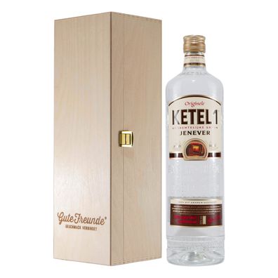 Ketel 1 Jenever mit Geschenk-Holzkiste