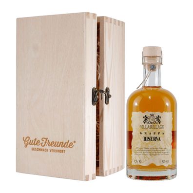 Villa Rillago Riserva Grappa mit Geschenk-Holzkiste