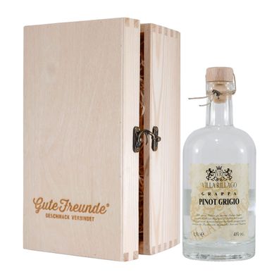 Villa Rillago Pinot Grigio Grappa mit Geschenk-Holzkiste