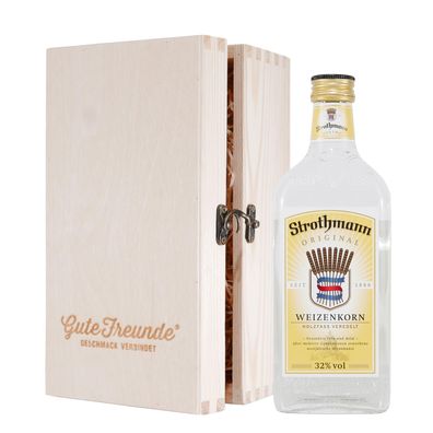 Strothmann Weizenkorn (0,35L) mit Geschenk-Holzkiste