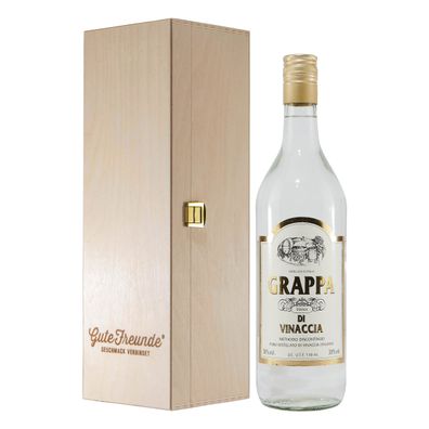 Grappa di Vinaccia Bianca 1,0L mit Geschenk-Holzkiste