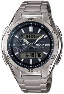 Casio Funkuhr Solar Herren mit Titanarmband WVA-M650TD-1AER