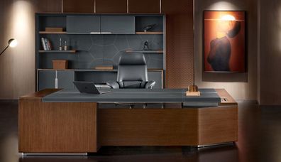 Design Büro Tisch Schreibtisch Sessel Einrichtung Ecktisch Mit Stuhl 2Tlg. Neu