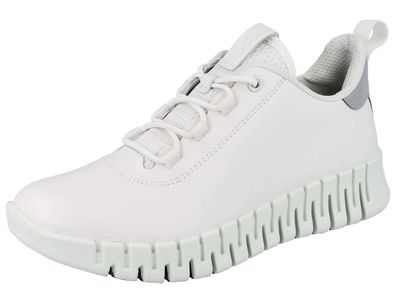 ECCO Gruuv W Damen Halbschuhe Sneaker weiß hellgrau white lightgrey Glattleder