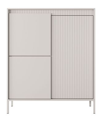 FURNIX Kommode Rebeca Sideboard mit Türen und Metallbeine Beige