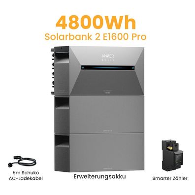 1,6kWh - 9,6kWh Anker SOLIX Solarbank 2 E1600 Solarspeicher mit Erweiterungsakku