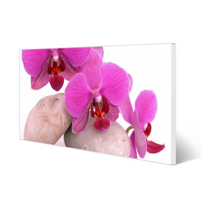 banjado® Magnettafel aus Stahl weiß magnetisch Motiv Orchidee