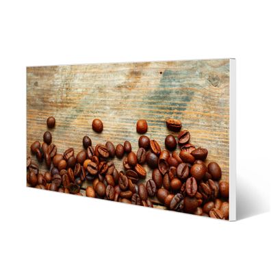 banjado® Magnettafel aus Stahl weiß magnetisch Motiv Kaffeebohnen