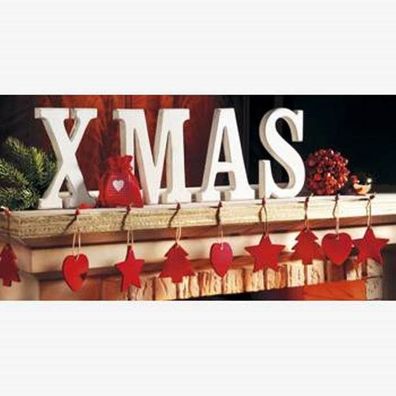 Weihnachtskarte Xmas aus Puzzleteilen Kamin Girlande Herz Tannenbaum Herz Filz Puzzle