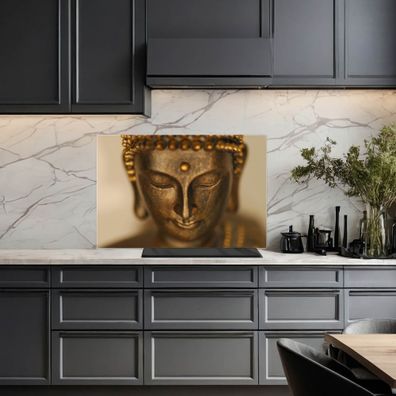 banjado® Küchenrückwand aus gehärtetem Glas magnetisch Motiv Buddha Gold