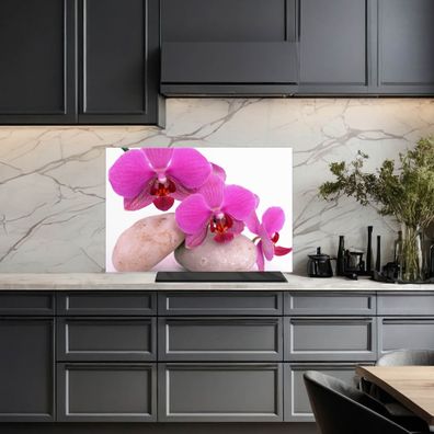 banjado® Küchenrückwand aus gehärtetem Glas magnetisch Motiv Orchidee