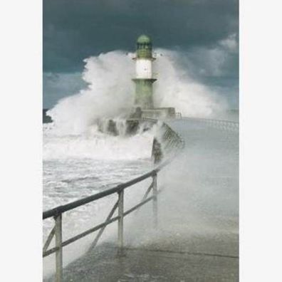 Glückwunschkarte aus Puzzleteilen Ferien Leuchtturm Puzzle