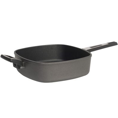 SKK Eck-Grillpfanne 28 cm Induktion Bratpfanne Aluguss beschichtet & Gegengriff