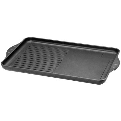 SKK Grillplatte 43x28 cm Induktion halb gerillt Teppan Yaki Antihaft beschichtet