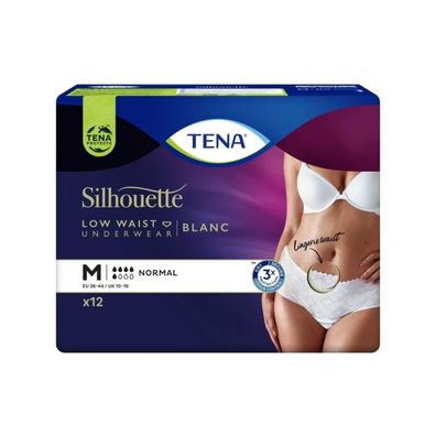 6x TENA Silhouette Normal Blanc Inkontinenzpants Gr. M | Packung (12 Stück)