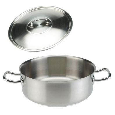 SKK Bratentopf 24 cm Induktion mit Deckel Edelstahl Schmortopf klein Fleischtopf